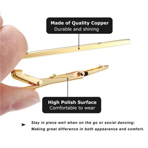 Mens tie clip set 12 pack silver gold black tie bars formal wedding gift box - Picture 6 of 8